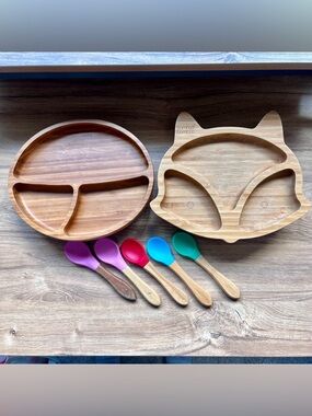 Bamboo Plate & Spoon Bundle